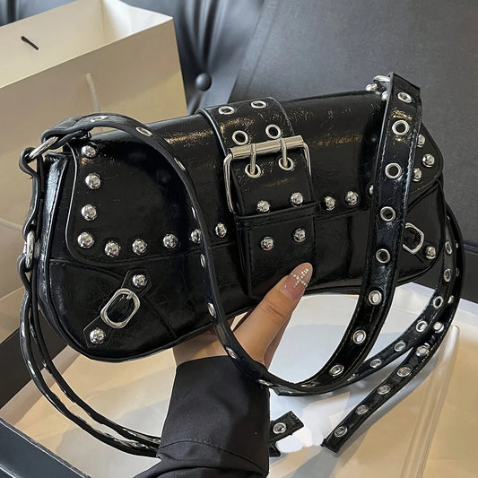 Trendy Punk Style Steampunk Gothic Style Y2K bag