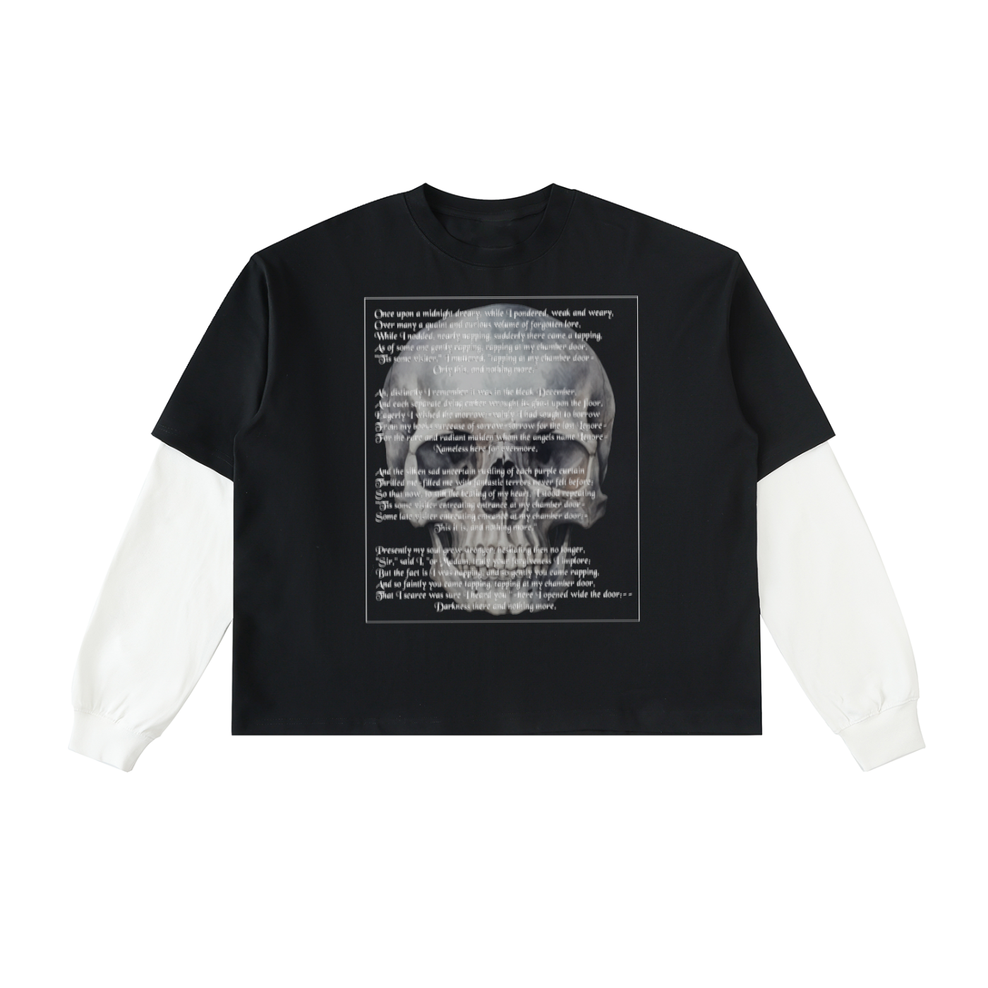 Wednesdays Layered Contrast Sleeve Cotton T-Shirt