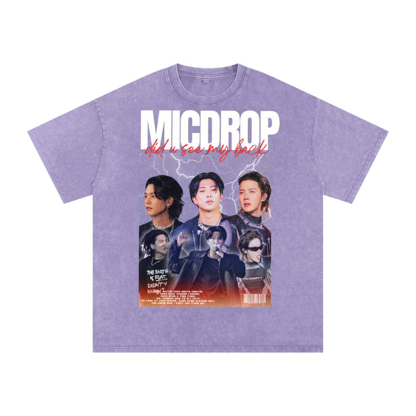 Bts rapline Snow Washed Oversized Cotton T-Shirt