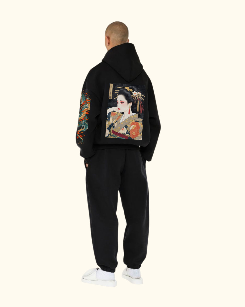 Geisha oversized hoodie with pants set