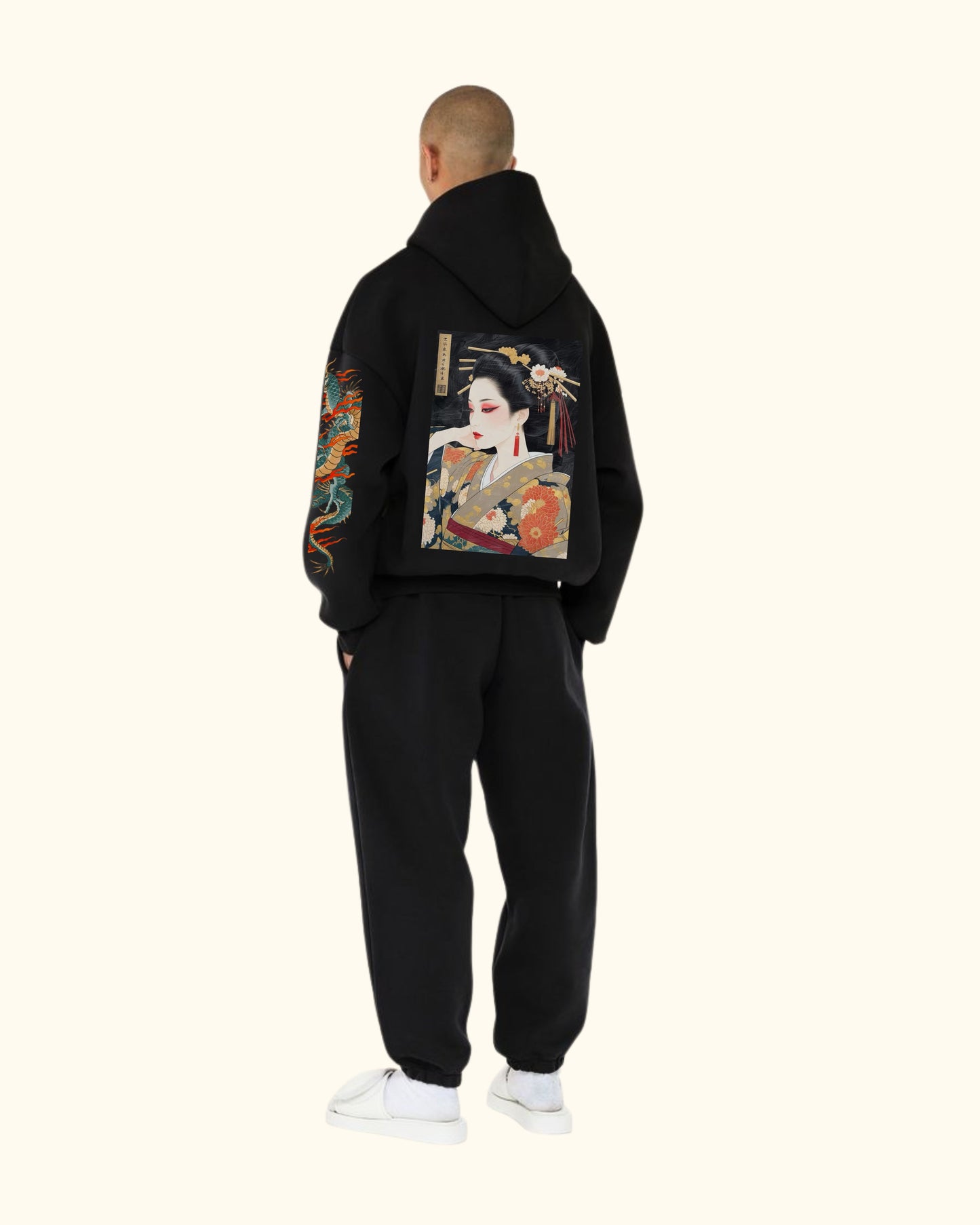 Geisha oversized hoodie with pants set
