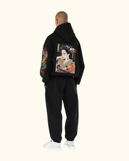 Geisha oversized hoodie with pants set