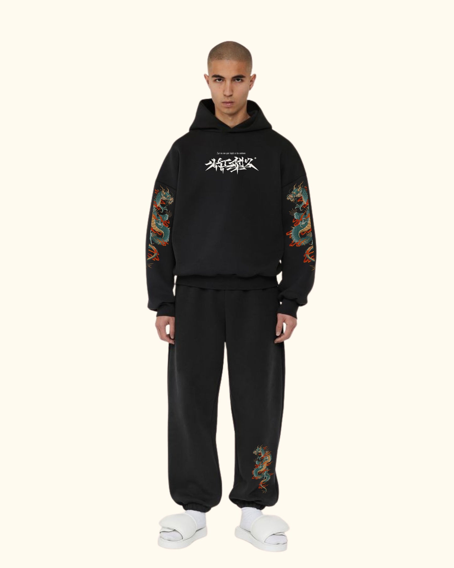 Geisha oversized hoodie with pants set