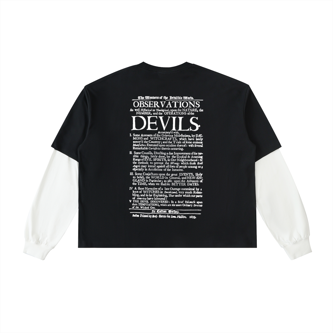 Wednesdays Layered Contrast Sleeve Cotton T-Shirt