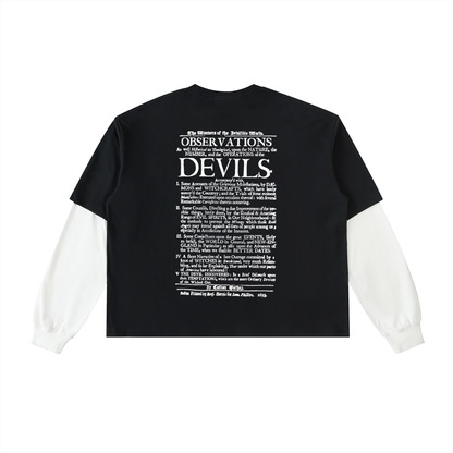 Wednesdays Layered Contrast Sleeve Cotton T-Shirt