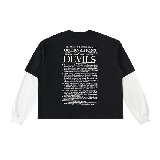 Wednesdays Layered Contrast Sleeve Cotton T-Shirt