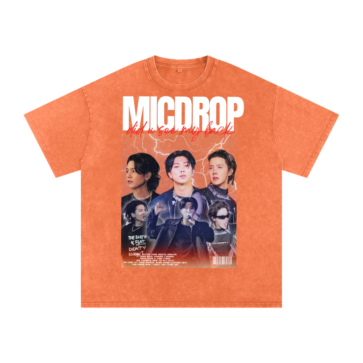 Bts rapline Snow Washed Oversized Cotton T-Shirt