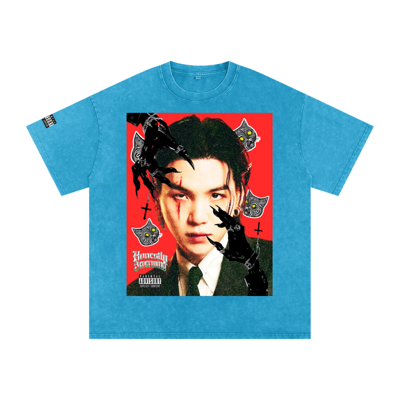 AgustD Acid Wash Psychedelic Art T-Shirt