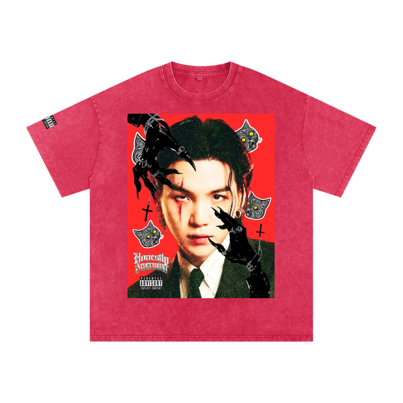 AgustD Acid Wash Psychedelic Art T-Shirt