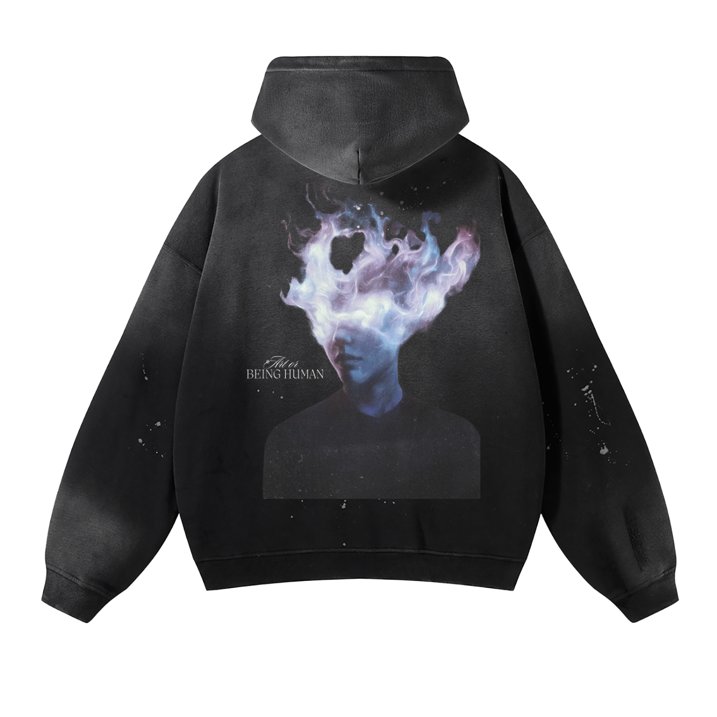 Unisex Washed Hooded Sweatshirt – Loose Fit, Frayed Details