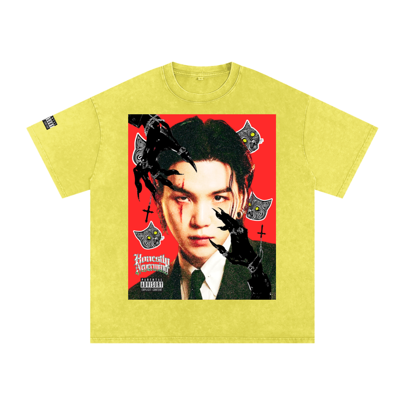 AgustD Acid Wash Psychedelic Art T-Shirt