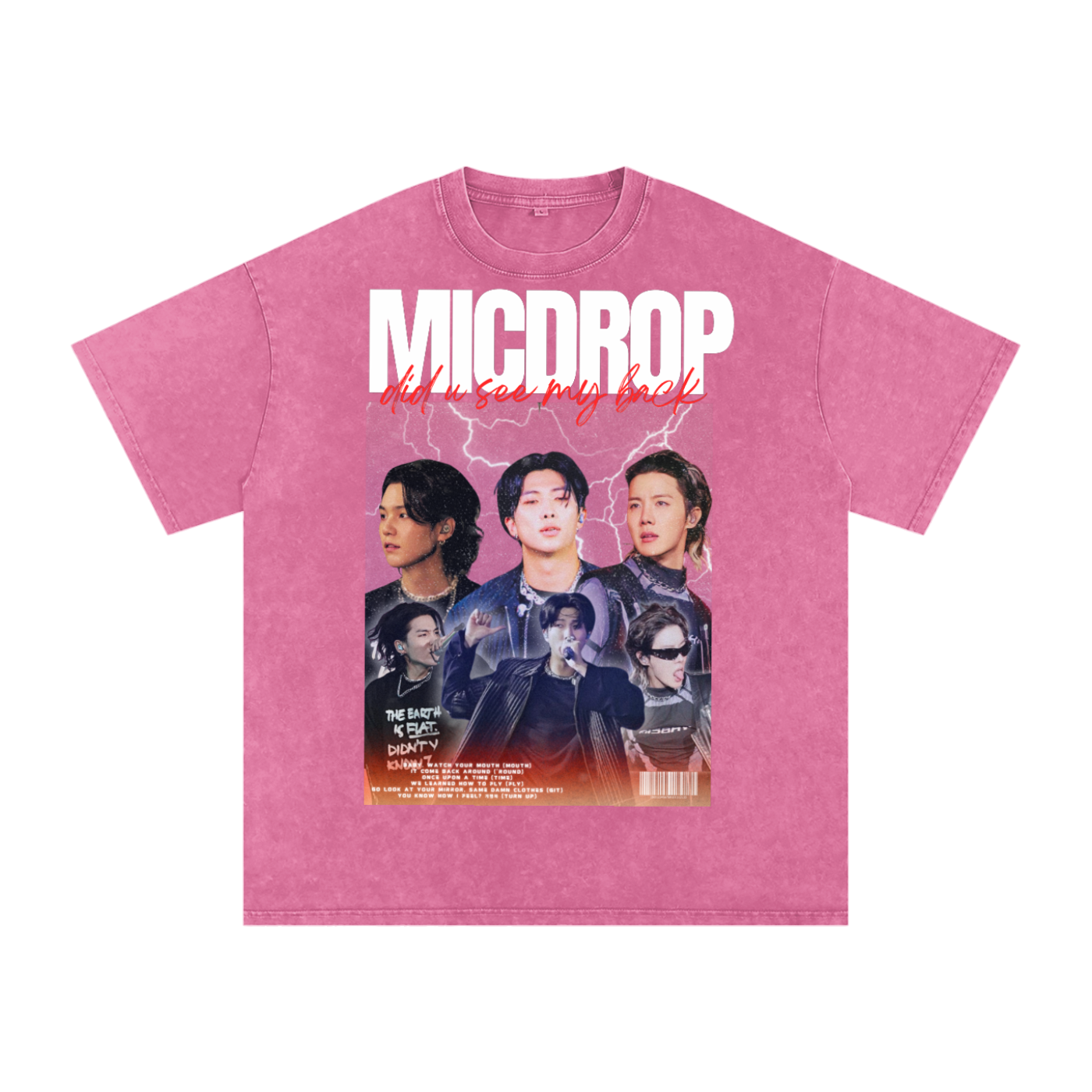 Bts rapline Snow Washed Oversized Cotton T-Shirt