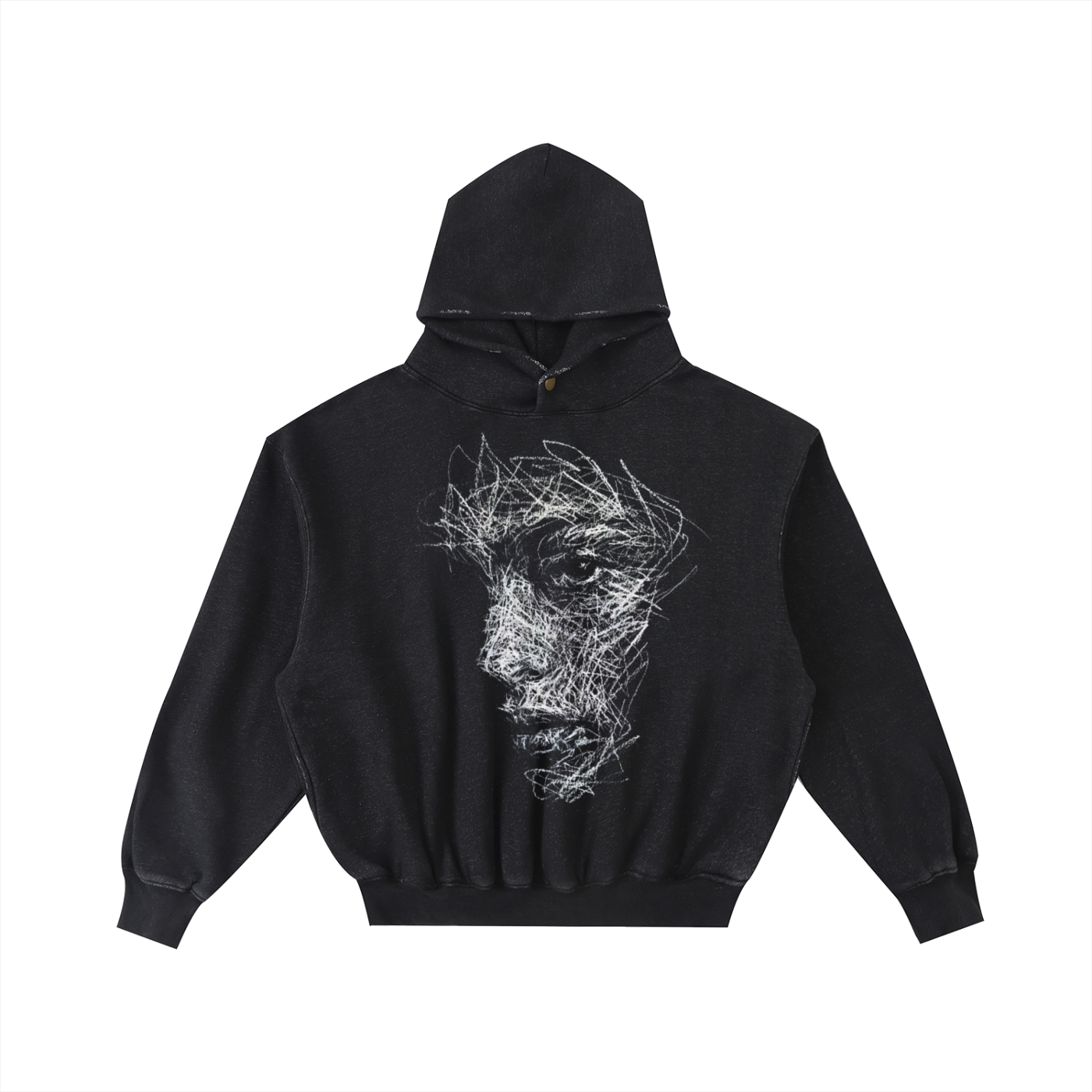 Unisex Oversized Washed Hoodie – Cotton Blend, Thick Fabric, Drop Shoulder, Cropped Fit