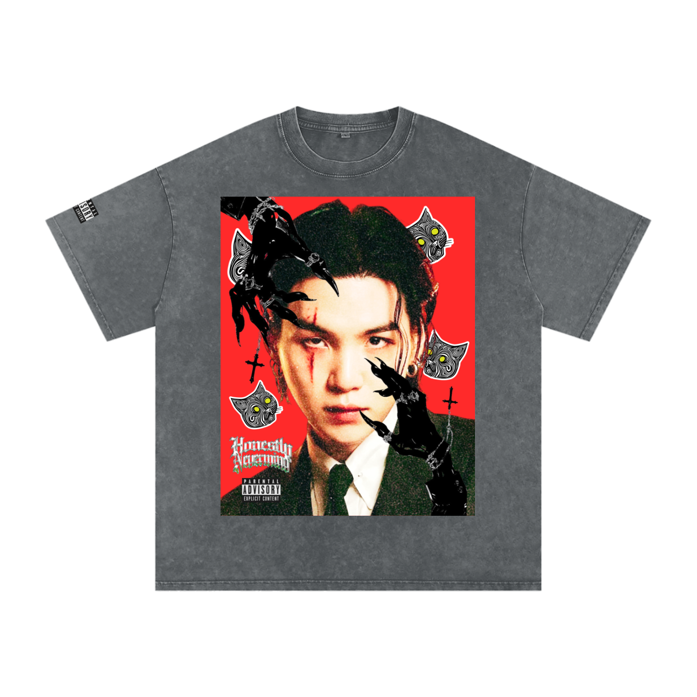 AgustD Acid Wash Psychedelic Art T-Shirt