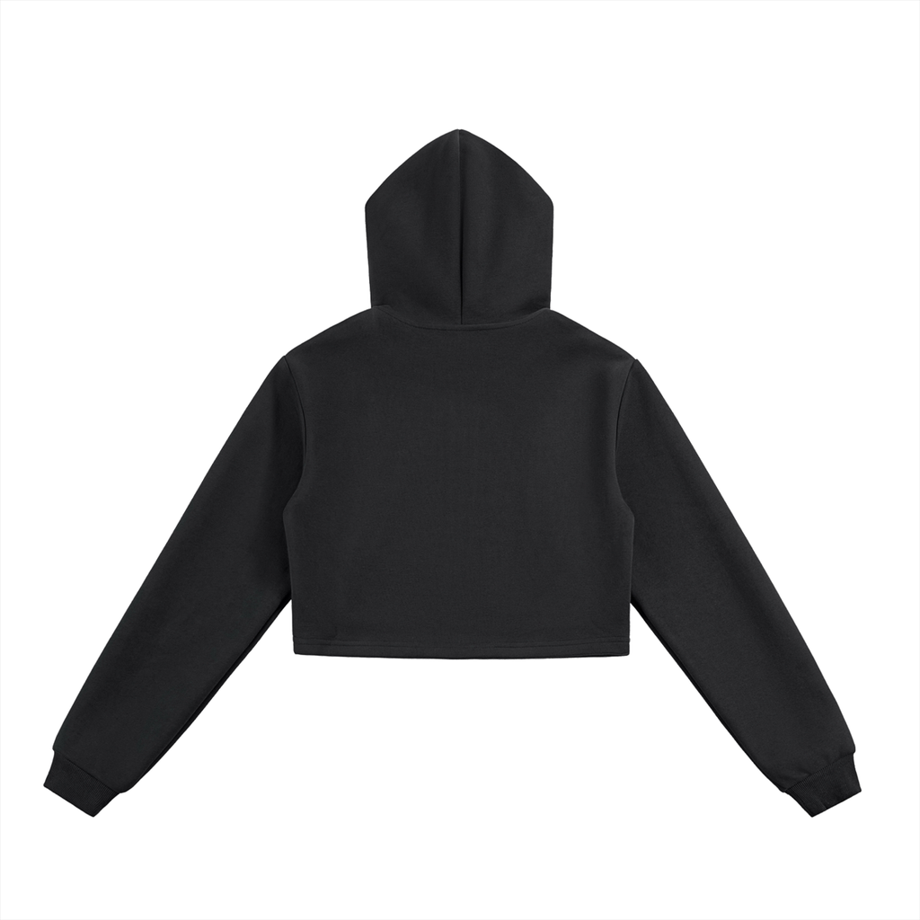womans cropped Essential Cropped Zip-Up Hoodie
