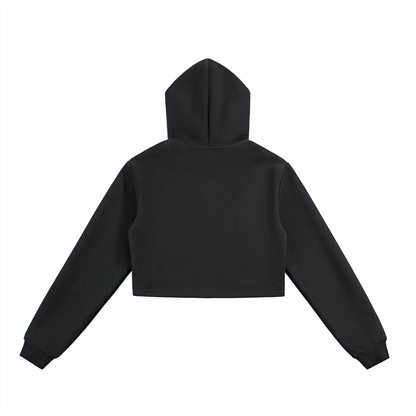 womans cropped Essential Cropped Zip-Up Hoodie