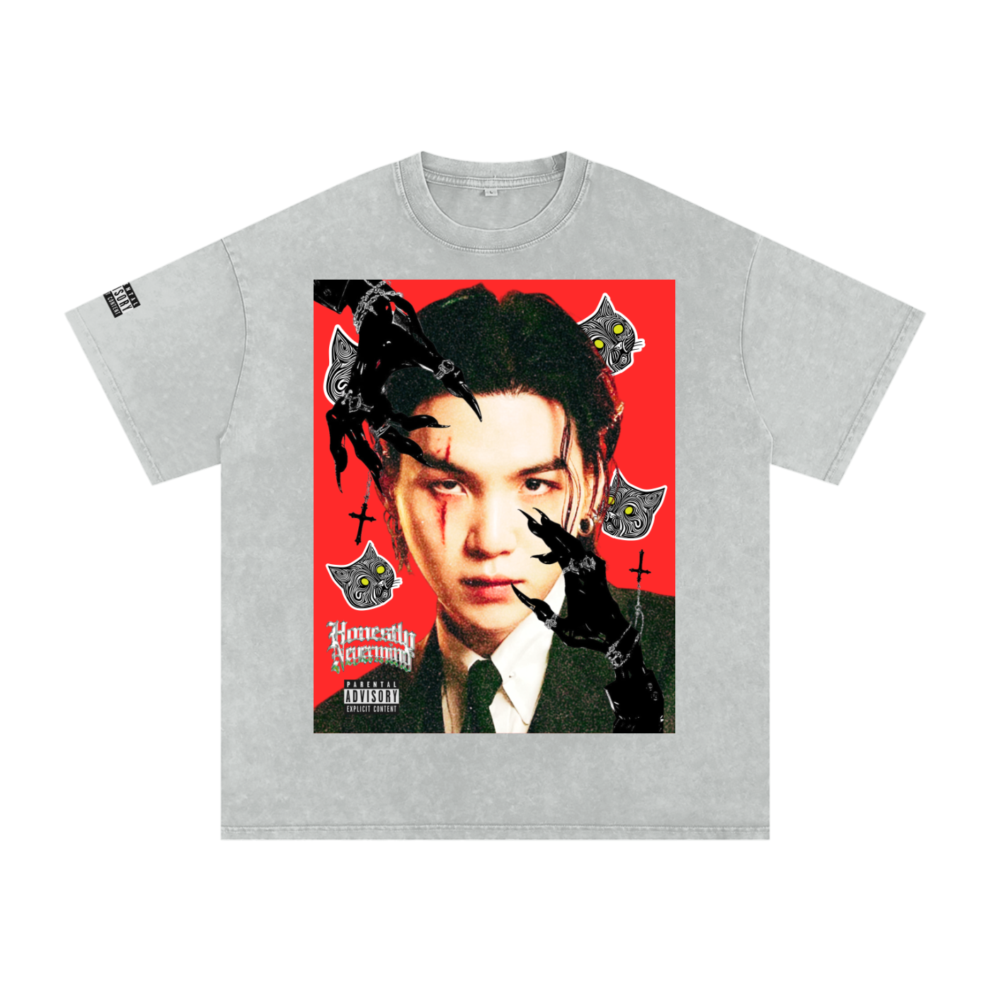 AgustD Acid Wash Psychedelic Art T-Shirt