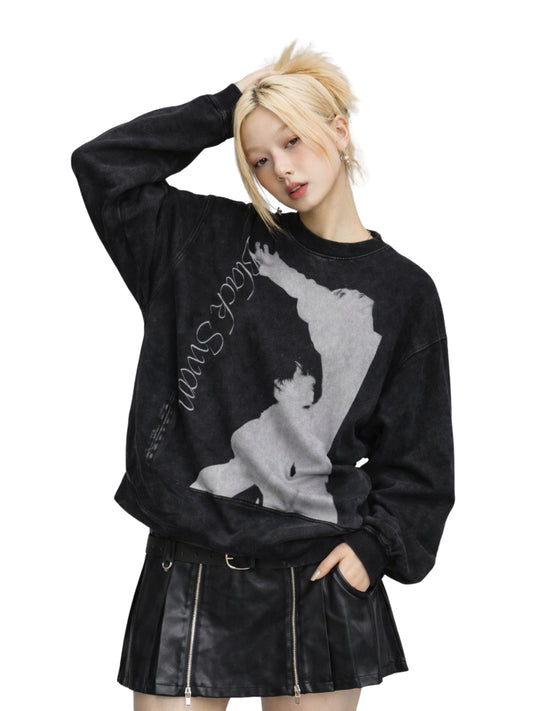 Black Swan bts inspired acid wash sweatshirt