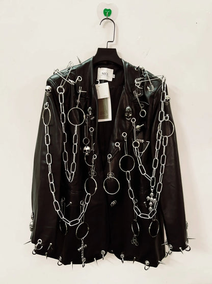 Leather vintage Jacket Skull Jacket y2k
