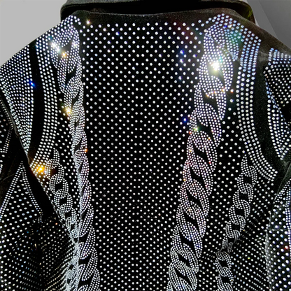 Diamond Rhinestones Jacket Punk Club Outfit