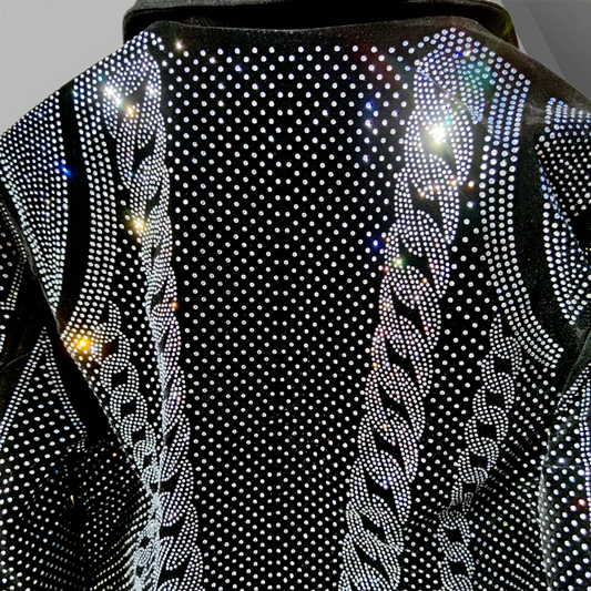 Diamond Rhinestones Jacket Punk Club Outfit