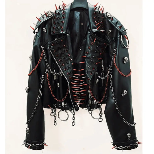 vintage Leather jacket Gothic Leather jacket Punk