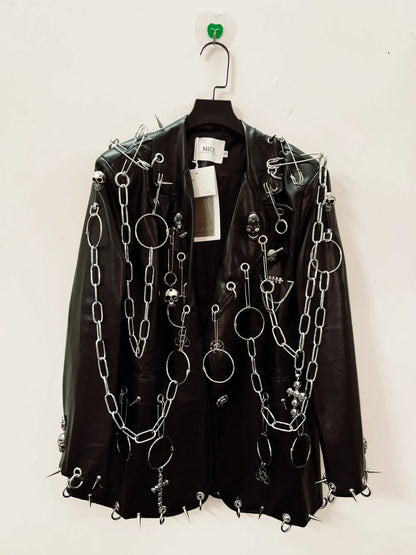 Leather vintage Jacket Skull Jacket y2k