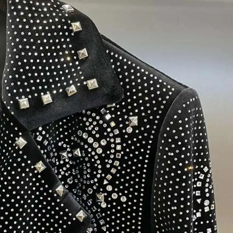 High Quality Paisley Heavy Industry Rhinestones jacket