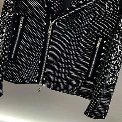 High Quality Paisley Heavy Industry Rhinestones jacket