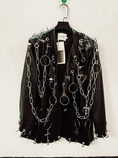 Leather vintage Jacket Skull Jacket y2k