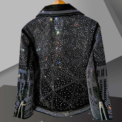 Diamond Rhinestones Jacket Punk Club Outfit