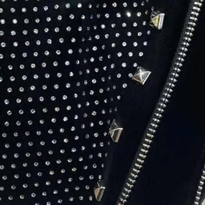 High Quality Paisley Heavy Industry Rhinestones jacket