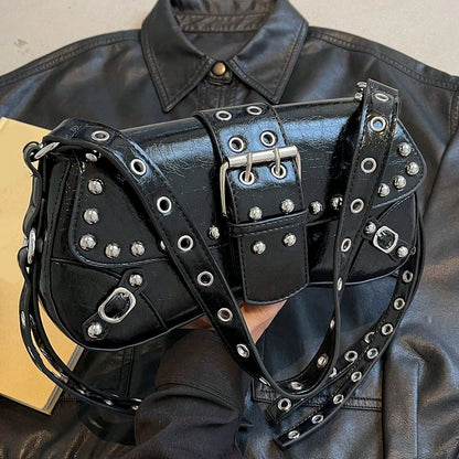 Trendy Punk Style Steampunk Gothic Style Y2K bag