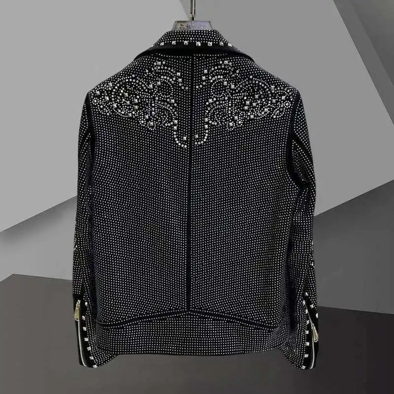 High Quality Paisley Heavy Industry Rhinestones jacket