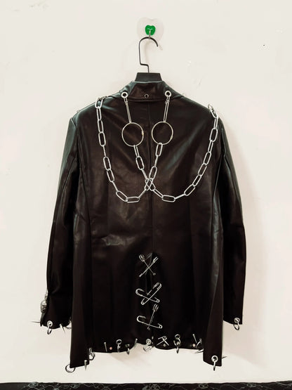 Leather vintage Jacket Skull Jacket y2k