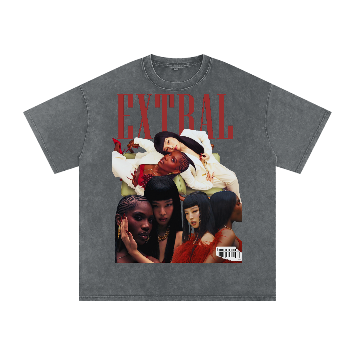 ExtraL Snow Washed Oversized Cotton T-Shirt