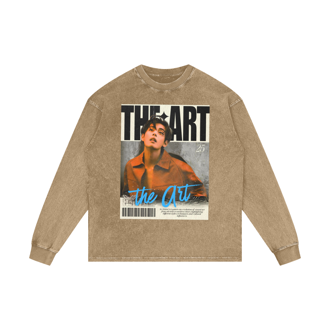 V the Art Acid Wash Oversize Long Sleeve T-Shirt