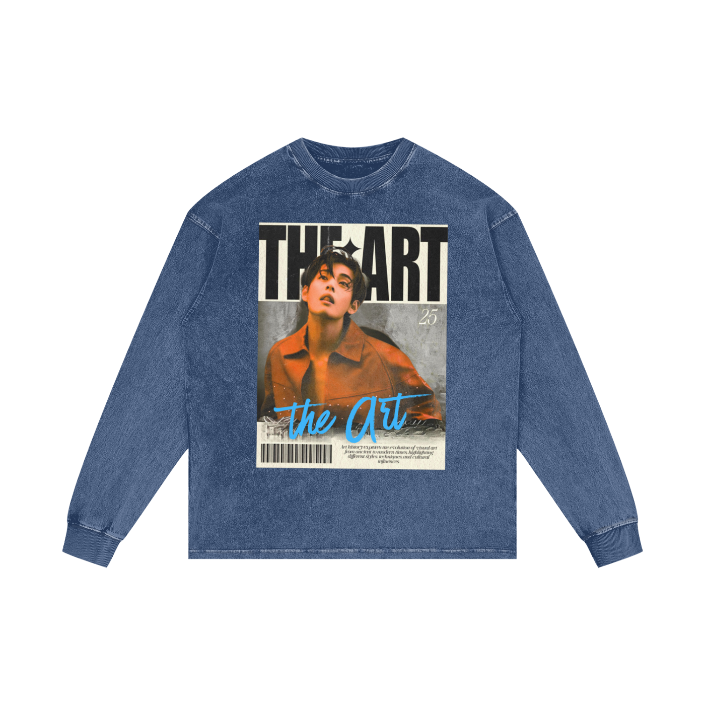 V the Art Acid Wash Oversize Long Sleeve T-Shirt
