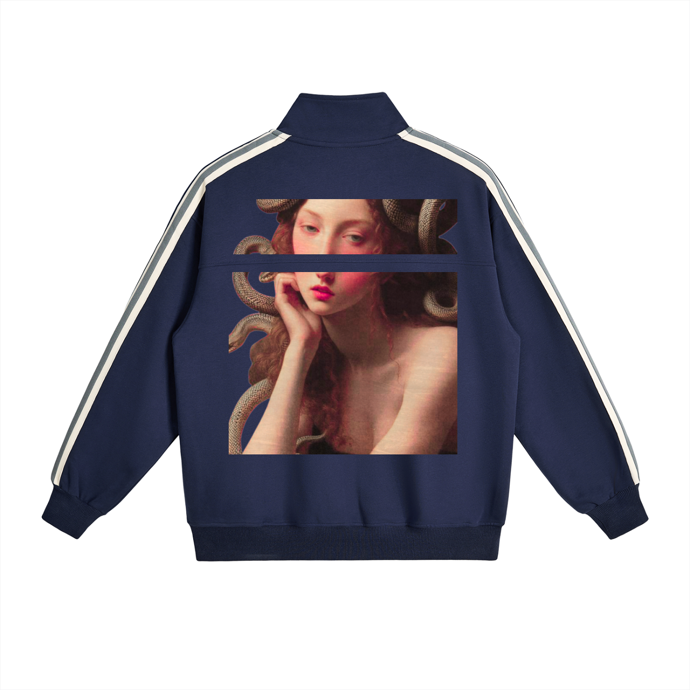 Unisex Oversized Cotton-Blend Sweatshirt – Thick, Long Sleeve, Drop Shoulder, Stand Collar