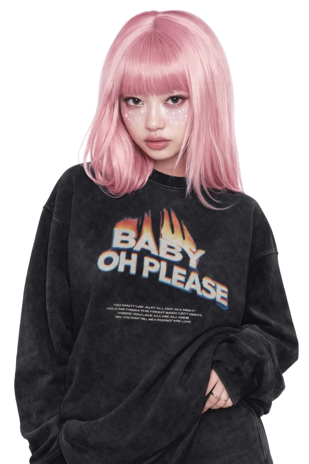 Baby Oh please acid wash sweatshirt