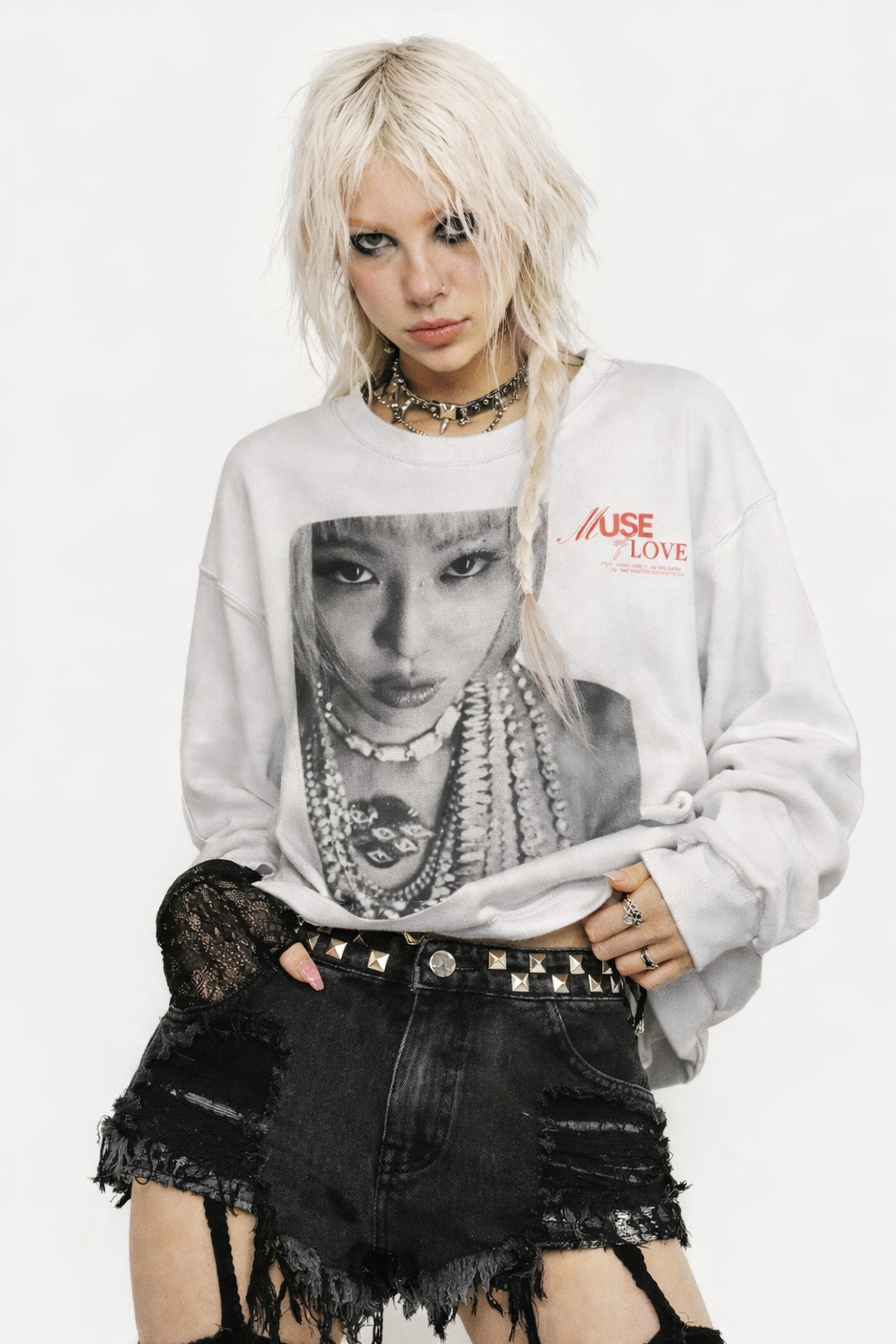 jennie zen insired grunge sweatshirt