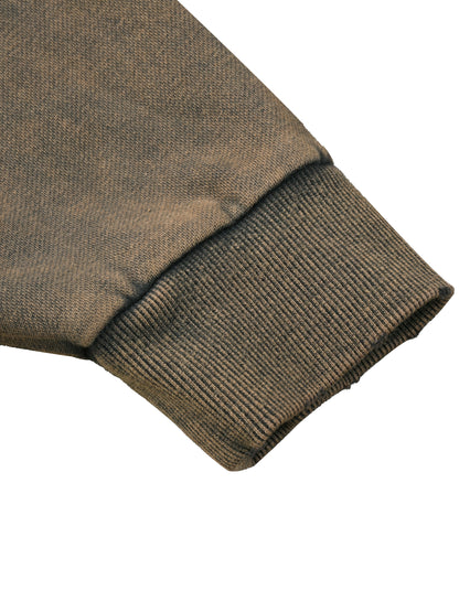 New woman Vintage Washed Frayed-Hem Hoodie